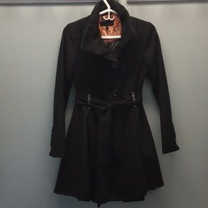 Steve Madden Black Trench Coat Size S